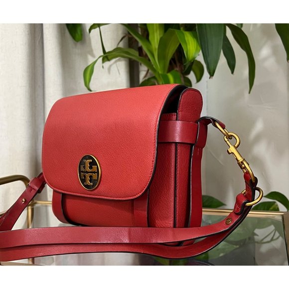 ♦️♦️ TORY BURCH AUTHENTIC DEEP RED ALASTAIR RUNWAY SADDLE BAG ♦️♦️ - Picture 3 of 16